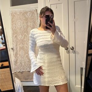 Chic Black Long Sleeve Dress with Lace Details